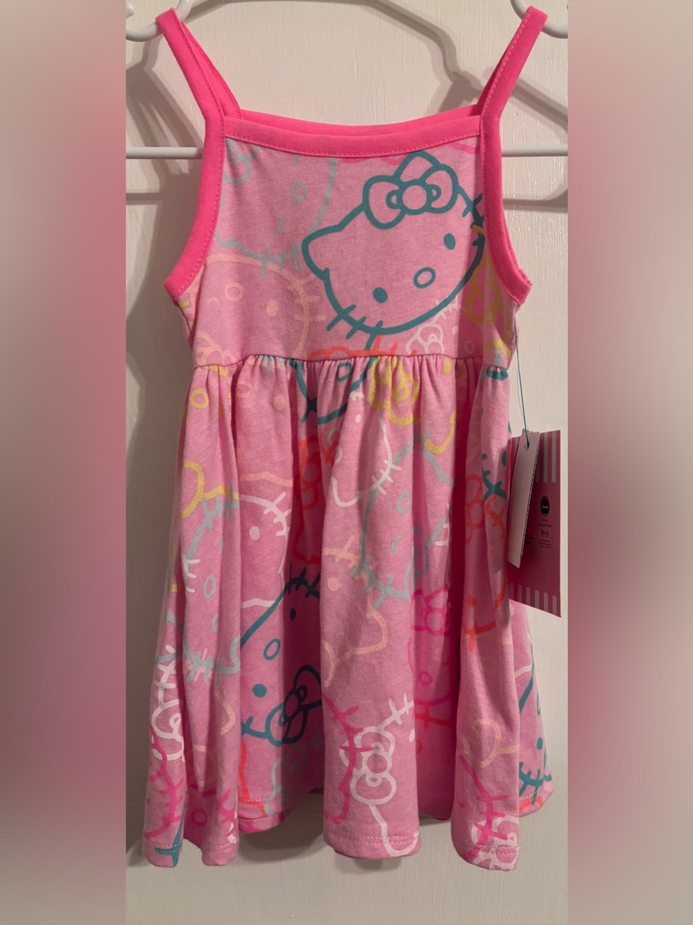 Hello Kitty Pink Multi-Color Sleeveless Dress